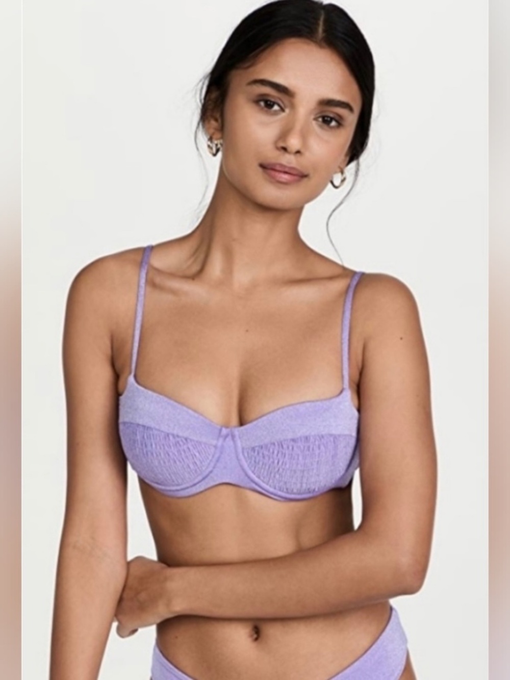 SET L*Space Marley Bikini Top and Bottoms Amethyst Purple Shimmer Size Medium